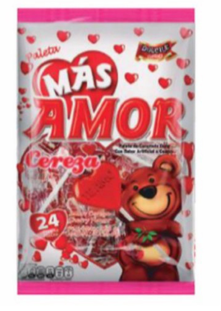 Paleta mas amor Cereza
