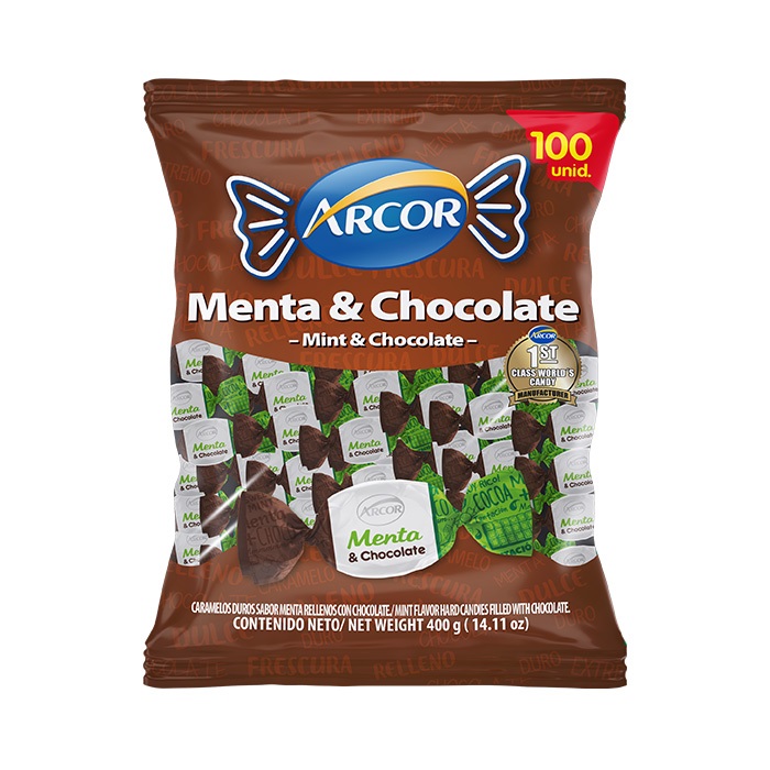 Arcor menta-chocolate 100uds