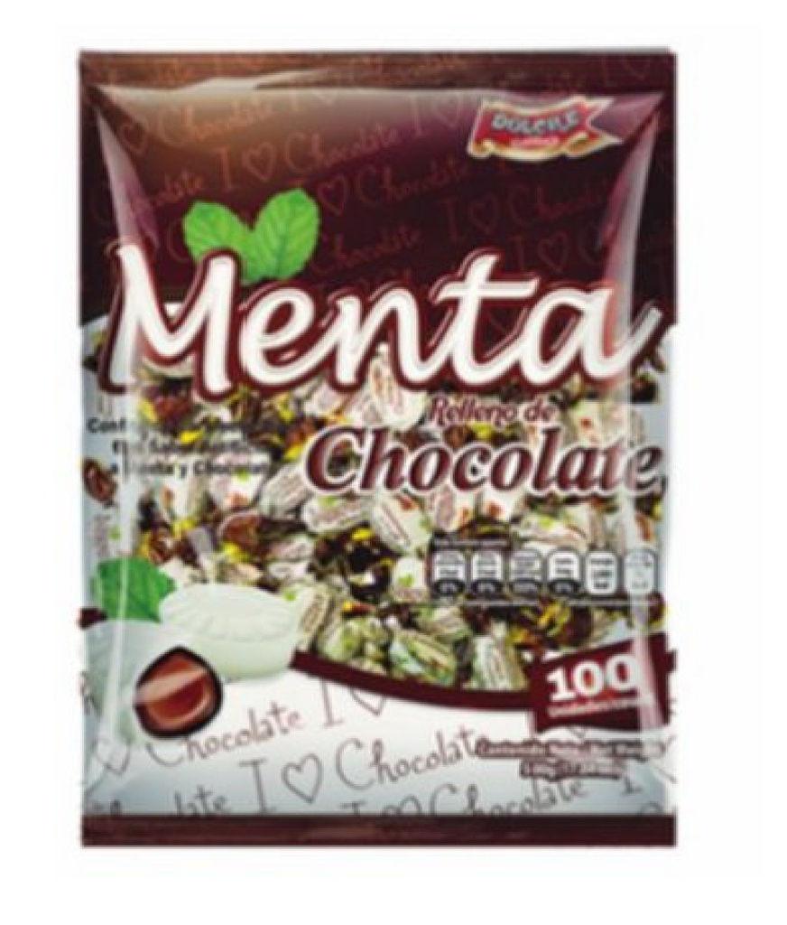 Chicleton Menta relleno chocolate 100 unid