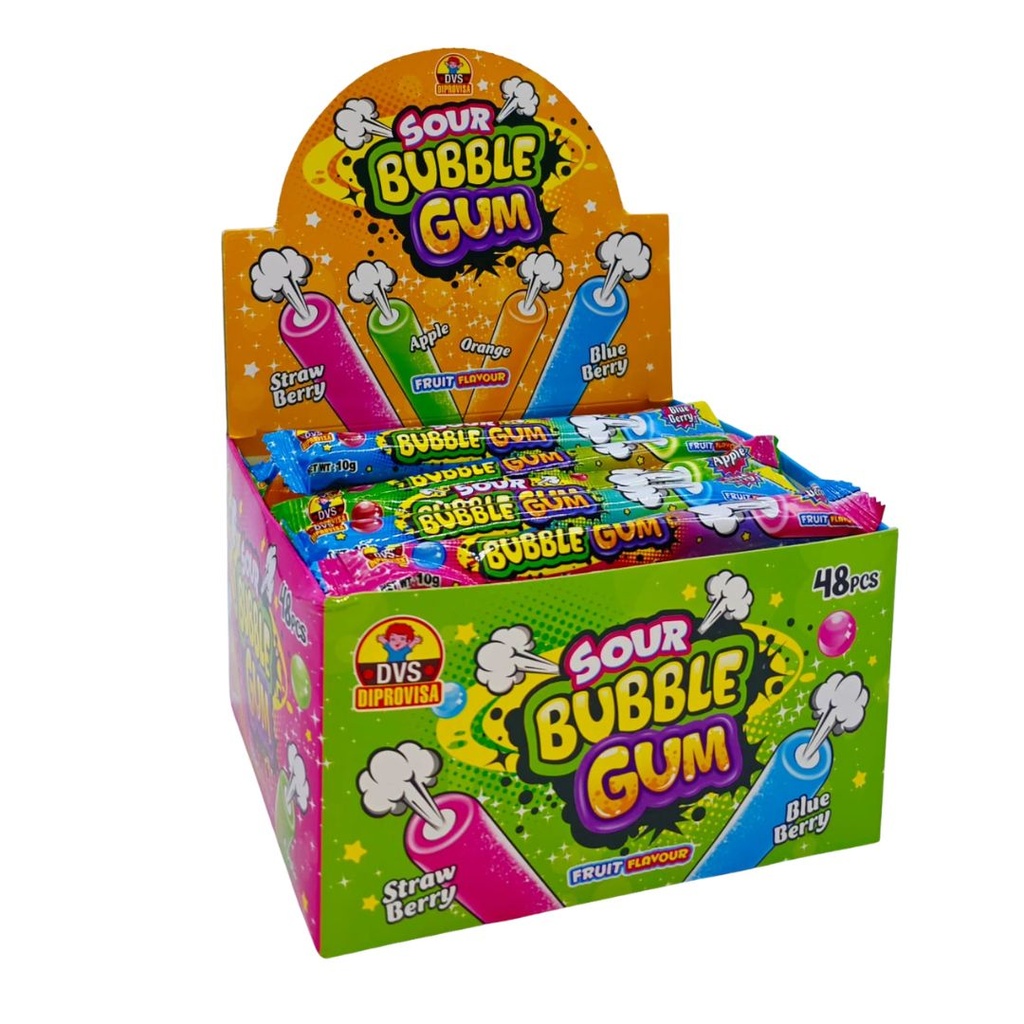 Sour Bubble Gum 48uds