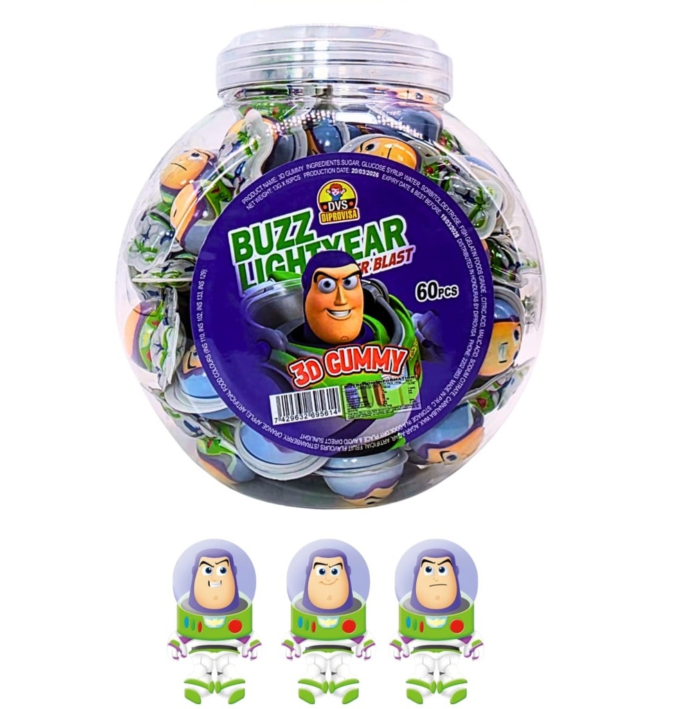 Buzz Lightyear Gummy 3D 60uds